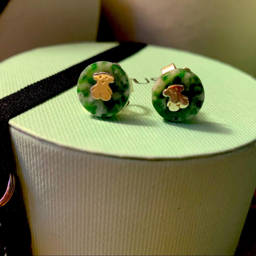 Authentic Tous Silver green earrings